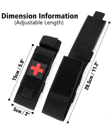 Yoncono Tactical Molle Tourniquet Holder | Portable Military First Aid Case & Trauma Scissor Pocket - #1 Black - Buy Online on GoSupps.com