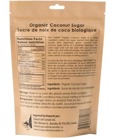 Wild Tusker Organic Coconut Sugar 400g 400 g (Pack of 1) - Buy Online on GoSupps.com