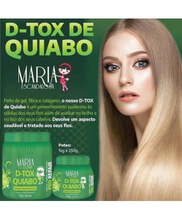 Maria Escandalosa D-TOX Quiabo Hair Mask - 1000g/35.2oz with Ojon Oil, Keratin, and Macadamia - Buy Online on GoSupps.com