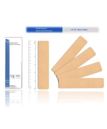 AWD Silicone Scar Sheets for Effective Scar Removal | Silicone Scar Tape for Surgical Scars C Section Keloid & Tummy Tuck (5 Pcs 1.2 x 6 ) - Essential After Surgery Care - Buy Online on GoSupps.com