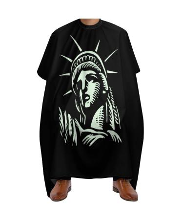 Statue of Liberty Barber Cape with Adjustable Snap Hair Cutting Salon Barber Apron for Adult