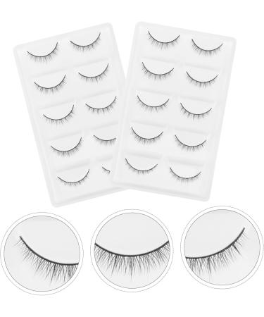 FRCOLOR 10pairs Fake Eyelashes Makeup No Glue Eyelashes Strip Lashes Women Eyelashes Creative Eyelashes Strip Eyelashes Reusable Black Eyelash Decorate High-grade Fiber Cross - Buy Online on GoSupps.com