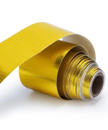 Gold Car Motorcycle Exhaust Wrap Pipe Header Heat Insulation Roll Tape Turbo Heat Exhaust Thermal Wrap Tape (Color : Yellow Size : 2m) (Yellow 2m)