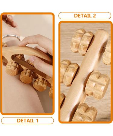 Gleavi Wooden 2nd Rear Roller - Deep Tissue Massage Device for Back & Body Muscle Relief | Household Massage Tool - Buy Online on GoSupps.com