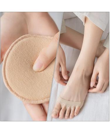 4 Pairs Women's Split Toe Socks - High Heels No Show Cushion Metatarsal Foot Pads - Anti-Slip Cotton Toe Socks - Buy Online on GoSupps.com