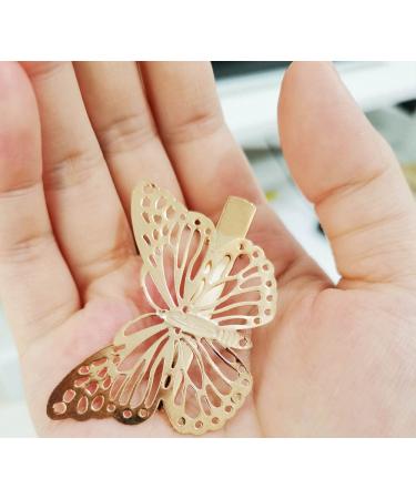 Buy 12 Cute Metal Butterfly Hair Clips - Gold Hollow Accessories for Women & Girls - Perfect for Weddings - Buy Online on GoSupps.com