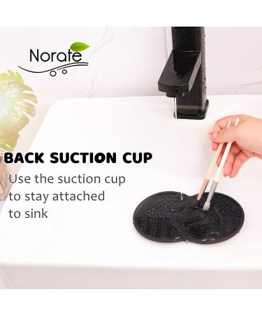 Norate Makeup Brush Cleaner Set - Silicone Cleaning Mat & Cleanser for Brushes and Tools | Stocking Stuffers for Women - Black - Buy Online on GoSupps.com