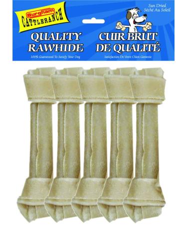 Cattle Ranch Dog Treats Rawhide Knotted Bone Chews All Natural Supports Dental Health by Reducing Tartar and Plaque Buildup High in Protein and Low in Fat Stimulates and Entertains by Satisfying Dog s Natural Urge to Chew (5pk 8") 1 count (Pack of 1)