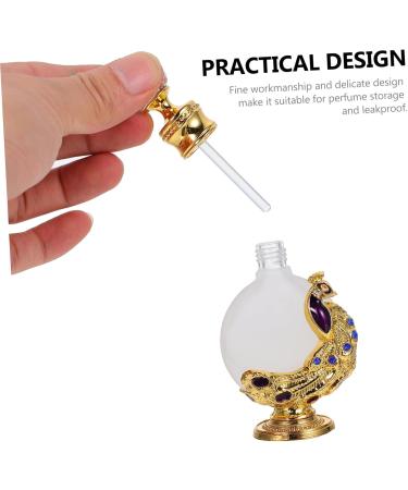 MUSISALY 1pc Peacock Essential Oil Bottle Perfume Dropper Bottle Home Perfume Bottle Glass Perfume Bottle Liquid Dispenser Glass Empty Holder Empty Perfume Bottle Women Perfume Bottle 3.1x10.5cm Golden - Buy Online on GoSupps.com