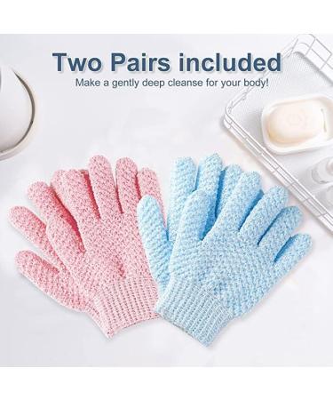 Yiclick Exfoliating Gloves 6 Pairs - Body Scrubber for Shower Exfoliation - Dead Skin Remover Sponge Loofah Mitt for Men and Women - 12pcs (Blue & Pink) - Buy Online on GoSupps.com