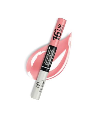 Dermacol - 16-Hour Lip Colour Highly Pigmented Glossy Lip Stain Two-Phase Lip Plumper Gloss Kissproof Lip Makeup Products with Matte and Glitter Finish No.1 Nude Pink Lipstick 7.1 mL No.1 Nude Pink 7.1 ml