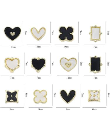 Pearl Nail Charm Seashell Heart Four Leaf Clover Nail Jewelry Elegant Gems for Women Craft DIY Manicure Acrylic Nails Decoration Accessories - Buy Online on GoSupps.com