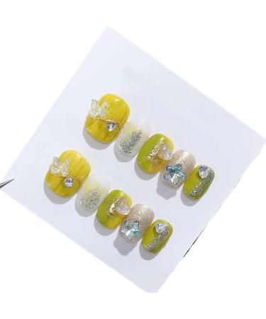 Handmade Long and Short Nail Patches for Artificial Nail Enhancement(Color:19583 Size:M)