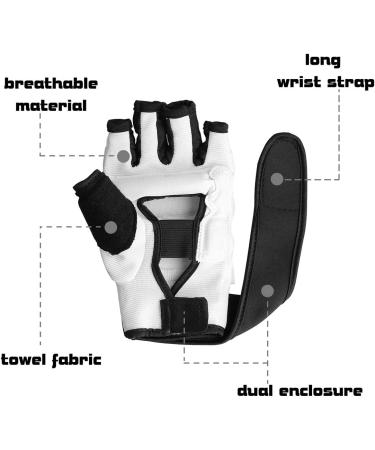 Groofoo MMA Gloves | Premium Boxing & Training Gloves for Sparring | Perfect for Taekwondo Karate and Muay Thai | Size M - White - Buy Online on GoSupps.com