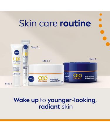 NIVEA Q10 Energy Anti-Wrinkle Night Face Cream 50ml | Anti wrinkle face moisturizer with Vitamin C and E Night Cream - Buy Online on GoSupps.com