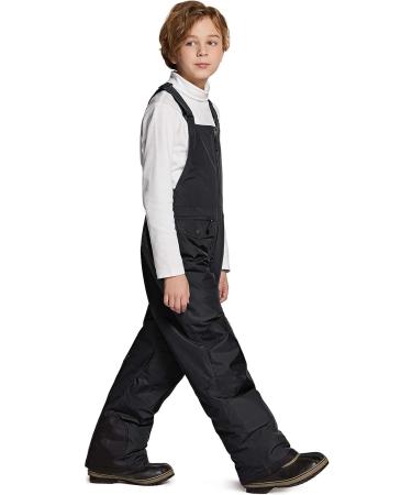 TSLA Kids Winter Snow Bibs | Waterproof Insulated Overalls for Boys & Girls | Windproof Ski Pants | Black - Size 7 - Buy Online on GoSupps.com