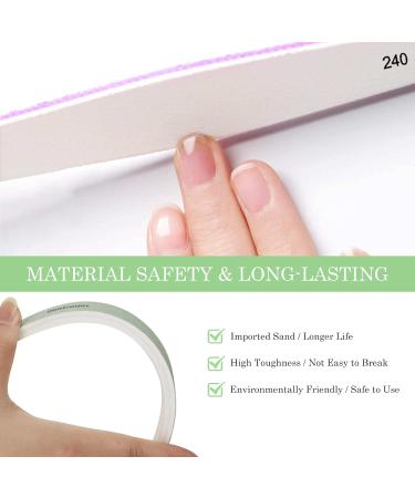 SetSail Gray Nail Files - Double Sided Emery Boards for Natural and Acrylic Nails - 6 Pack Fingernail Files for Women and Girls - Buy Online on GoSupps.com