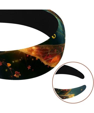 2 Pieces Headbands Women Hair Head Bands Butterfly with Fantasy Flowers Sparkle Trail at Night Non Slip Thick Padded Hairband Hair Band Hoops Vintage Thick Hair Wrap Multi-colored 7 - Buy Online on GoSupps.com