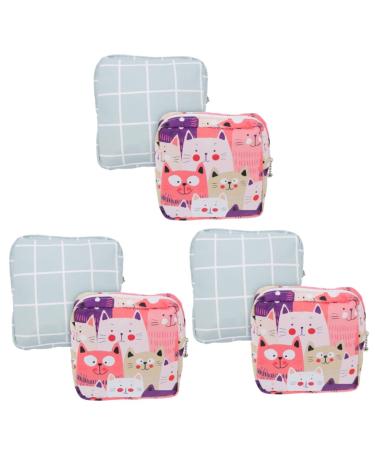 GLEAVI 6pcs Sanitary Napkin Storage Bags Period Hygiene Products For Women Menstrual Pad Pouch Period Bag Outdoor Travel School Supplies Washable Pure Cotton