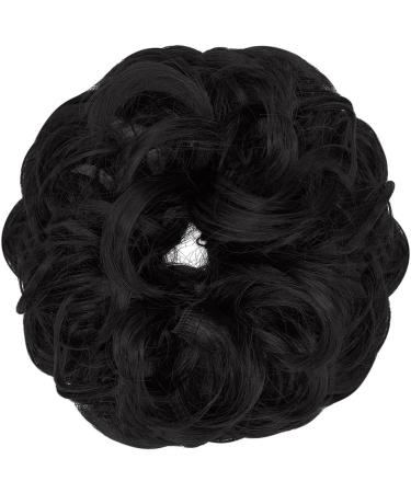 Thick Updo Scrunchie: Natural Black Messy Bun Hair Piece for Women - Ponytail Hair Extension Accessory, 1 PCS - Buy Online on GoSupps.com