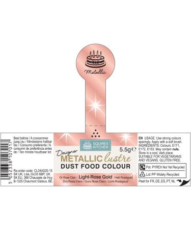 Squires Kitchen Light Rose Gold Metallic Lustre Dust - 5.5g | Designer Collection - Buy Online on GoSupps.com