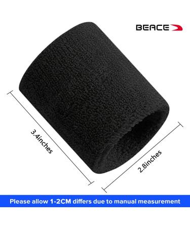 BEACE Sweatbands - Moisture Wicking Wristband for Men & Women | Ideal for Tennis, Basketball, Running, Gym | Black/White/Gray - Buy Online on GoSupps.com