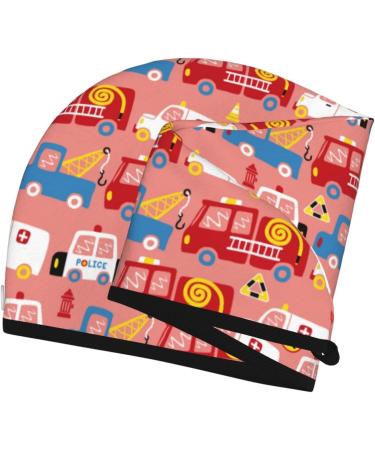 Microfiber Hair Towel Wrap - Cartoon Traffic Elements - Super Absorbent Coral Velvet for Long Curly & Thick Hair - Buy Online on GoSupps.com