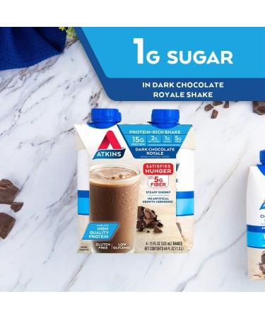 Atkins Gluten Free Dark Chocolate Protein Shake - 8 Count | Low Carb & Delicious - Buy Online on GoSupps.com