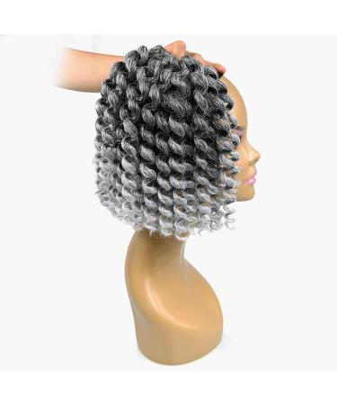 Jamaican Bounce 8 inch Ringlet Wand Curl Crochet Hair Extensions (Pack of 3) - Grey Curly Crochet Braids - 60 Roots - Buy Online on GoSupps.com