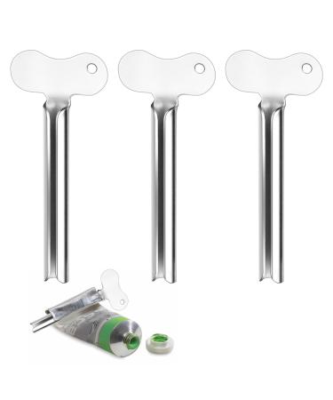 Ukofew 3 pieces of toothpaste squeezer tube roll -up metal toothpaste squeezer stainless steel toothpaste tube press practical for hand cream toothpaste pigment and mustard tubular Goods
