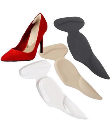 Spandex Heel Cushion & Grip Pack of 3 Different Colored Self Adhesive & Reusable Heel Liners with Mesh Design for Feet Comfort Heel Protector & Pain Relief Inserts Tighter Fit Cushioning Cushion