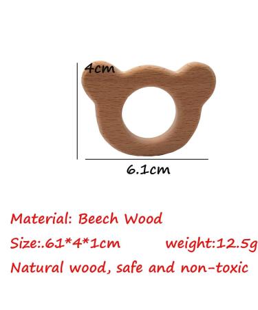 Arakierst 10pcs Cartoon Wood Bear Pendant - Handmade Natural Animal Shape DIY Necklace Jewelry Making - Buy Online on GoSupps.com