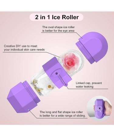 ETSAMAL 2 in 1 Ice Roller for Face - Reusable Silicone Roller for Puffiness Relief, Tighten Skin - Includes Gua Sha Tools - Purple - Buy Online on GoSupps.com