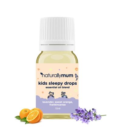 Naturally Mum Kids Sleepy Drops | Essential Oil Blend 10ml | Lavender Sweet Orange & Frankincense | Aromatherapy Oil for Diffuser & Bath | Oil for Better Sleep | Made in The UK