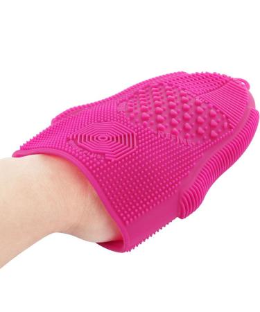 Buy Makeup Brush Cleaner Glove Mat - Silicone Cosmetic Scrubber for Face & Eye Brushes - Pink (Rose Red) - International Shipping Available - Buy Online on GoSupps.com