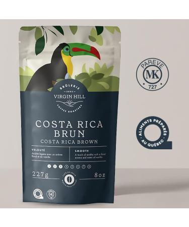 Virgin Hill Coffee - Costa Rica Brown - Smooth Intensity & Mild Roast - Half Pound of High-Grade Coffee Beans - 8oz / 227 grams Whole Beans 8 oz. / 227 grams - Buy Online on GoSupps.com