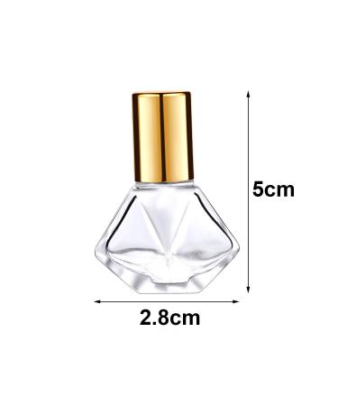12 Clear 8 ml Roller Bottles with Plastic Dropper - DIY Essential Oil Glass Containers for Aromatherapy (Golden) - Buy Online on GoSupps.com