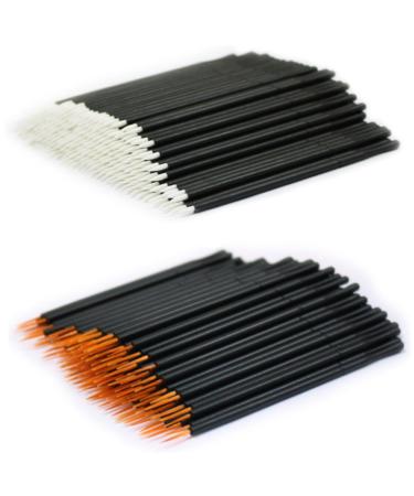 POPETPOP 50pcs White White Eye Pencil Eyeliner Eye Makeup Tools Eye Shadow Brush Gel Disposable 10X0.5cm Orange