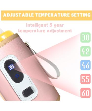 Portable USB Baby Bottle Warmer Bag - 5 Gears Adjustable, Pink - For Milk and Food - Buy Online on GoSupps.com
