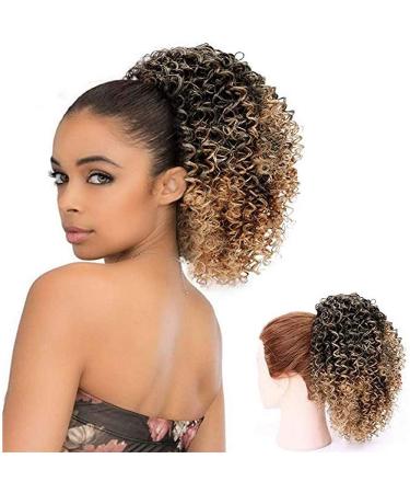 Afro short curly drawstring ponytail synthetic ponytail hair extensions for women afro drawstring ponytail kinky curly ponytails clip in ponytail extensions curly ponytail hair piece
