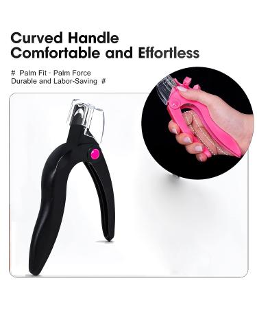 Funfe 2 Pcs Adjustable Acrylic Nail Clipper - Stainless Steel Cutter for False Nail Tips | Manicure Salon Tool in Black+Pink - Buy Online on GoSupps.com