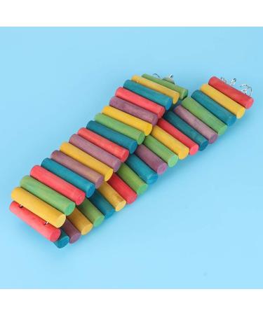 Colorful Wooden Hamster Rainbow Bridge Suspension Ladder Climbing Platform (6*50cm) - Ideal for Parrot, Mice, Gerbil, Chinchilla Cage Accessories - Buy Online on GoSupps.com
