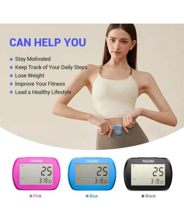 Pulivia 3D Pedometer - Accurate Step Counter with Clock | Ideal for Walking | Clip & Lanyard Included | Perfect for Kids Men & Women - Buy Online on GoSupps.com