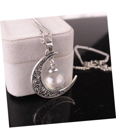 FOYTOKI Necklaces Women Chain Moon Necklace Women Necklace Dandelion Necklace Miss Jewelry Dried Flowers - Buy Online on GoSupps.com