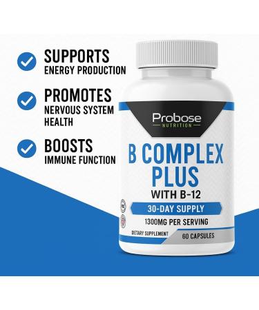 Probase Nutrition B Complex Plus with B-12 60 Capsules 30-Day Supply - Buy Online on GoSupps.com