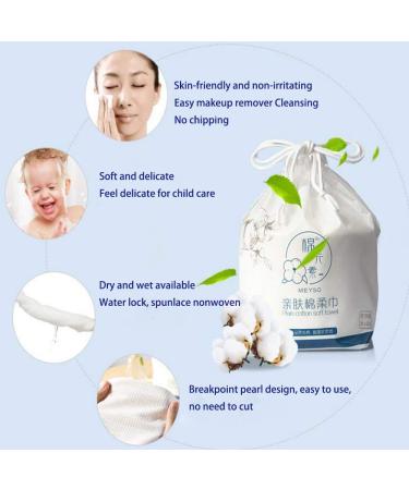 Ruihua Disposable Cotton Face Cloth - Thick Fleece Towels for Dry & Moist Use | Multi-Purpose Beauty Towels (3 Rolls 300 Sheets) - Buy Online on GoSupps.com