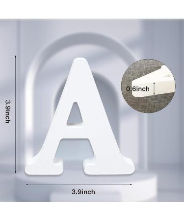 4 Inch Unfinished White Wood Letters for Wall Decor - Decorative Standing Letters for Craft and Home Projects - Buy Online on GoSupps.com
