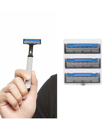 Premium Rotating 3-Ply Razor Blades - Non-Irritating Smooth Surface | Perfect Gift for Men - 3 Pack - Buy Online on GoSupps.com