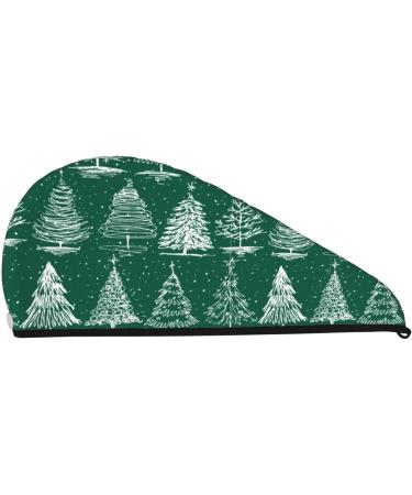 Christmas Trees Microfiber Hair Towel - Super Absorbent Coral Velvet Wrap for Long Curly & Thick Hair | Quick Dry for Women - Buy Online on GoSupps.com