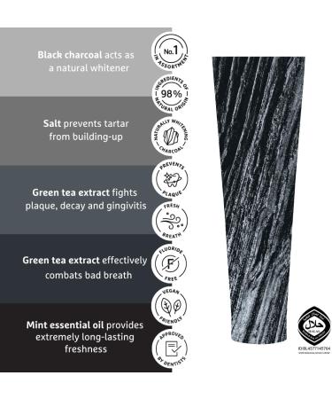 Ecodenta Black Whitening Cosmetic Kit for Oral Hygiene with Black Charcoal 100 ml and Mouthwash with Anthracite Black 500 ml I Black Activated Charcoal Teeth Whitening Kit - Buy Online on GoSupps.com